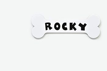 Dog Bone Name Sign, White and Black Acrylic Sign, Personalized Dog Name Sign, Pet Sign, Dog House Sign