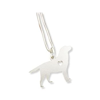 Labrador Retriever engarvable necklace sterling silver dog breeds pendant w/Heart – Love Pet Jewelry Italian chain Women Best Cute Gift Personalized memory gift – Lab 3