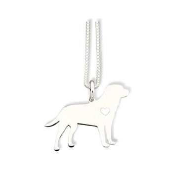 Labrador Retriever necklace sterling silver dog breeds pendant w/Heart – Love Pet Jewelry Italian chain Women Best Cute Gift Personalized – Lab 2