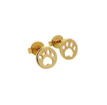 Gold Paw Stud Earrings, Post Studs, Tiny Gold Earrings – Pet Paw Studs – Dog Paw earrings – Pet Lovers Jewelry – Gold Filled Paw Posts