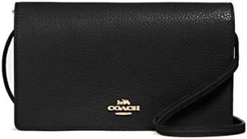 Coach Women’s Anna Foldover Crossbody Clutch (Black)