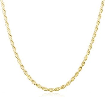 JOTW Sterling Silver Rope Chain – Comes in 1mm, 2mm or 3mm – Many Styles and Colors to Choose From: Rhodium, Silver, Gold, Box, Figaro, Cuban, Round, etc. – Available in 7" to 40"