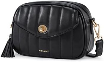 Missnine Crossbody Bags for Women Soft Quilted PU Leather Shoulder Bag Small Purse with Strap and Tassel