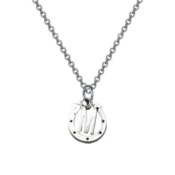Personalized Horse Necklace with Letter Charm • Pet Horse Jewelry • Racing Horse Pendant • Equestrian Gift Ideas • Horseshoe Charm Necklace