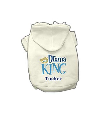 Drama King Embroidered Dog Hoodie Custom Boy Dog Drama King Pet Hoodie Dog Sweatshirt