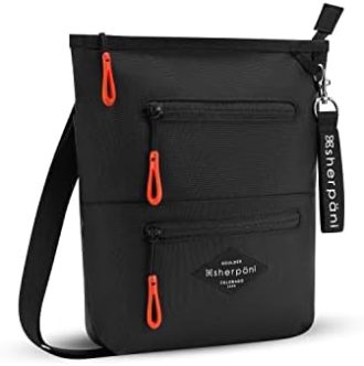 Sherpani Sadie, Nylon Crossbody Bag, Lightweight Shoulder Bag, Cross Body Purse, Crossbody Bags for Women, Travel Bag, RFID Protection (Raven V1)