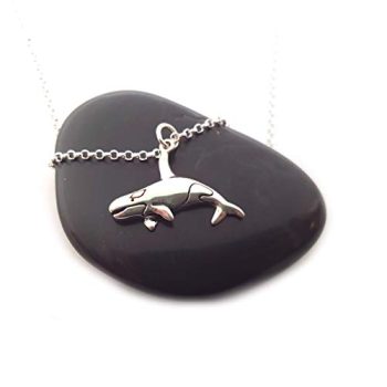 Orca Killer Whale Charm Necklace – Sterling Silver – Pet Necklace – Gift for Her