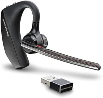 Plantronics – Voyager 5200 UC (Poly) – Bluetooth Single-Ear (Monaural) Headset – USB-A Compatible to connect to your PC and/or Mac – Works with Teams, Zoom & more – Noise Canceling