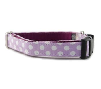 Lavender Dog Collar – Lilac Dot Dog Collar – Adjustable dog collar – Purple dog collar – Polka Dot Dog Collar – Girl Dog Collar