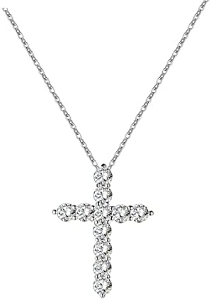 BLBLJERY Small Cross Necklaces for Women Simulated Diamond Cross Pendant Dainty Cross Necklace Cubic Zirconia Cross Necklace for Women