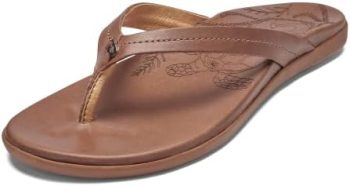 OLUKAI Honu Women’s Beach Sandal, Soft & Comfortable Full-Grain Leather, Easy Slip-On Design for Everyday Fashion, Casual & Modern Style