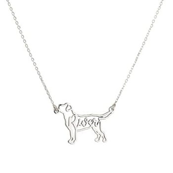 Sterling Silver Custom Name Pet Dog, Breed Necklace Personalized Handmade Custom Dog Pet Name Necklace, Name Jewelry Women by HStudio