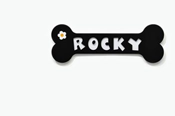 Dog Bone Name Sign, Black and White Acrylic Sign, Personalized Dog Name Sign, Pet Sign, Dog House Sign