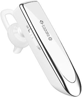 Glazata Wireless Headset, Qualcomm 3020 Smart chip，20 Hrs Talktime with Microphone, Noise Cancelling, Handsfree Driving Headset, Compatible with Cell Phone iPhone Android PC (EC200 White)