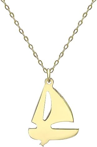 Altinbas Sail Boat 14k Gold Necklace – Yellow Gold Pendant, 14k Jewelry, Dainty Gold Necklace for Women, Real Gold Jewelry Gifts for Valentine’s Day, Christmas and Birthday