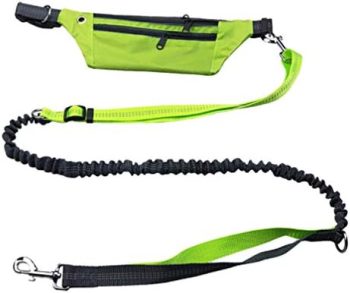 LIOOBO Waist Purse Dog Leash Waist Bag Adjustable Hands-Free Multifunctional Retractable Waist Bag Waist Pack for Pets Running Jogging (Green) Hip Bag