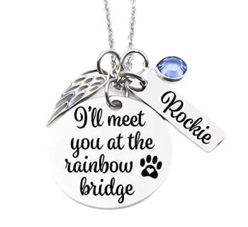 Pet Memorial Jewelry, I’ll Meet You At The Rainbow Bridge, Memorial Jewelry, Forever In My Heart, Stainless Steel, Custom Made, Personalized