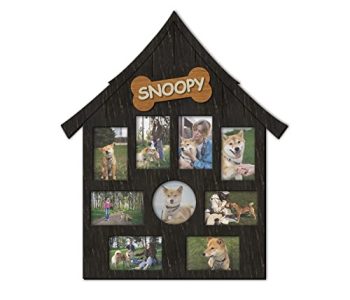 Personalized Dog Picture Frame Collage Custom Pet Gift Dog House Photo Frame Dog Birthday 4×6 Frame Engraved Text Available in 6 Colors