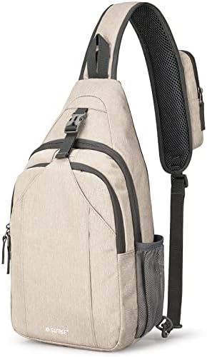 G4Free Sling Bag RFID Blocking Sling Backpack Crossbody Chest Bag Daypack for Hiking Travel(Ivory)