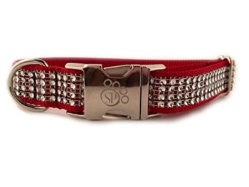 Bling Dog Collar – Crimson Bling Dog Collar – Red Bling Dog Collar – Adjustable Dog Collar