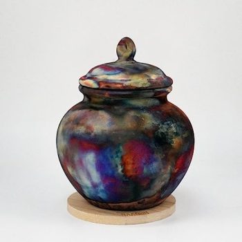 TAMASHII Ceramic Full Copper Matte Urn for Pet Remains S/N8000067 – Raku Pottery 85 Cubic inches Unique Handmade Cremation Vessel