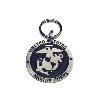 USMC Marine Corp Pet ID Tag-Unique Custom Semper Fi Dog Name Tag-Personalized Marine Badge Collar Tag (1.50″, Nickel Silver)