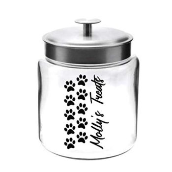 Personalized Pet Treat Jar ~ Choose Your Colors ~ Lid with Seal ~ Made in USA