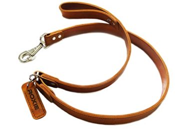 Personalized Leather Dog Leash with Name, Custom Engraved Durable Dog Leash