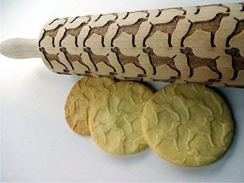 WEIMARANER DOG EMBOSSING ROLLING PIN ENGRAVED ROLLING PIN with WEIMARANER DOG PATTERN GIFT FOR FRIEND PET LOVER
