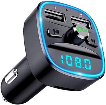 [Upgraded] COMSOON Bluetooth FM Transmitter for Car, Bluetooth Car Adapter MP3 Player FM Transmitter, Hands-Free Calling, Dual USB Ports (5V/2.4A & 1A), LED Screen, Support SD/TF Card USB Flash Drive