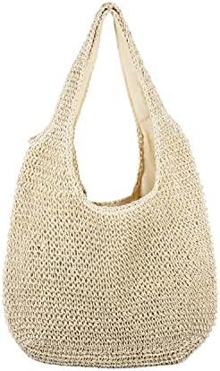 KUANG! Women Large Straw Rattan Beach Tote Bag Hobo HandBags Handle Summer Handwoven Straw Purse