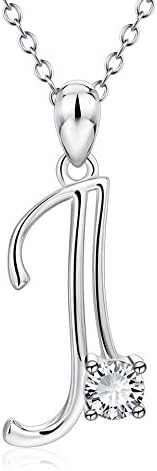 YFN Initial Necklace Sterling Silver Letters 26 Alphabet Pendant Necklace Jewelry