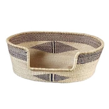 Dog Bed, African Woven Dog Basket, Small, Medium and Large, Bolga basket, Pet Bed, Cat Home (Small)