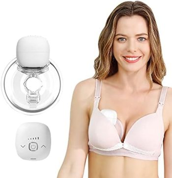 Wearable Breast Pump Hands Free Breast Pump Electric with 2 Modes & 5 Levels,Wireless Portable Breast Pump with Massage Mode,Come with 21/24/27 mm Flanges