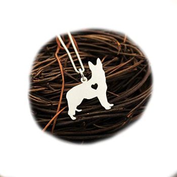 German Shepherd necklace Personalized Engraveable sterling silver Dog pendant With Heart – Dog Breed Jewelry Best Memorial Pet Gift – German 3