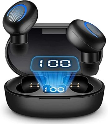 Wireless Earbuds,Bluetooth 5.0 Headset, IPX5 Waterproof in Ear Touch Earplug, Headset Lasting for 8 Hours, with Built-in Microphone Phone/Android/iOS, Black