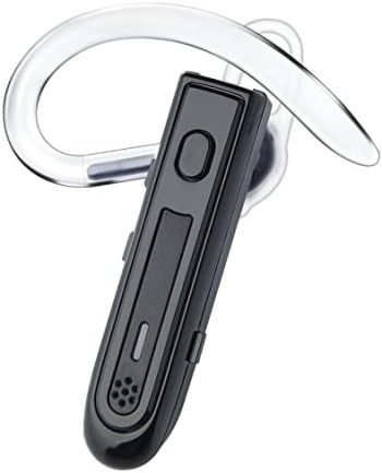 Bluetooth Headset Noise Canceling for Cellphones Wireless Single Ear Bluetooth Earpiece with Microphone for Trucker (Black)