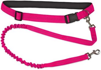 Furhaven Trail Pup Hands-Free Waist Belt Bungee Dog Leash – Hot Pink, One Size