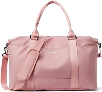 FIGESTIN Duffle Bag Weekender Bag Travel Tote Bag Lightweight Carry On Overnight Bag for Women Girls Pink