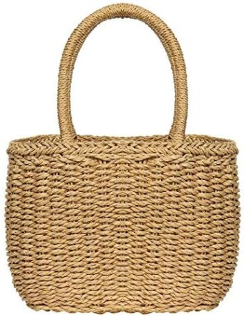 Straw Bags for Women, Hand-woven Straw Small Hobo Bag Round Handle Ring Tote Retro Summer Beach Rattan bag