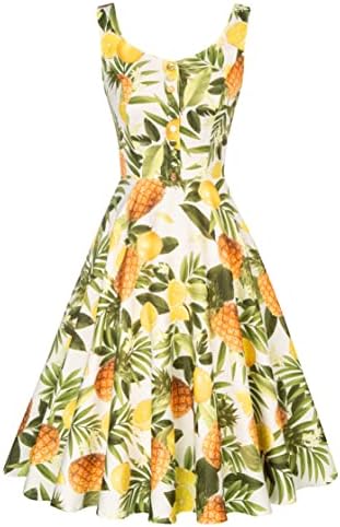 Belle Poque Women’s 1950s Retro Vintage Sleeveless Homecoming Dresses Cocktail Party A-Line Dress for Summer