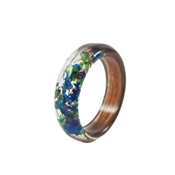 Lock of Hair Keepsake Ring with Flowers Memorial Jewelry Mom Dad Nan Child Pet Loss Horse Custom Resin Band