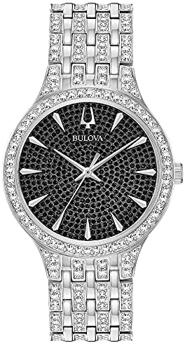 Bulova Crystal Pave 3-Hand Quartz Slim Case Watch