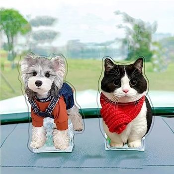 Custom Pet Memorial Photo Frame Acrylic shake head ornaments,Funny Cat/Dog Shaking Head Car Ornaments, car accessories, Acrylic Photo Cute Desk Ornament, Home Decor, Cute Gift for Driver Car HG