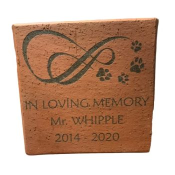 Customizable Laser Engraved Brick Personalized images and text. Pet memorial laser engraved brick (8×8)