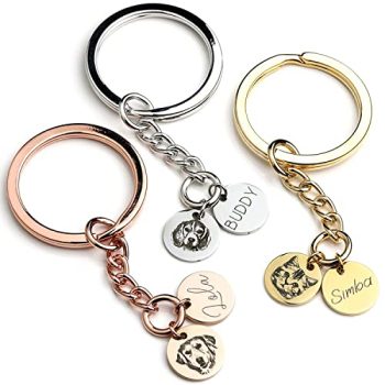 Title: Personalized Pet Portrait Keychain Fathers Day Gift for Dad Pet Lovers Gifts Dog and Cat Accessory for Dog Mom Mothers Day Gifts with Animal Photo – CK-AP