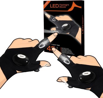 Sportsvoutdoors LED Flashlight Gloves, Gifts for Men Dad Him, Cool Gadget Hands-Free Lights for Camping Fishing Repairing, Christmas Birthday Gifts for Dad Husband Him