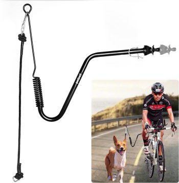 petbetf Dog Bike Leash – Bike Dog Leash Attachment with Shock Absorber, When There is a 40-60 lbs Pull, The Hands Free Dog Bike Attachment Will Release Quickly for Safety (Black-w-z3) (Black-w-x2)