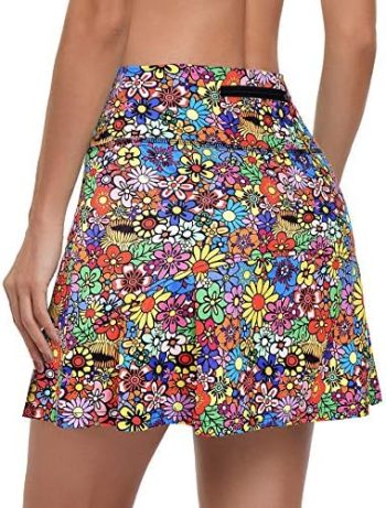 CHICHO Pleated Tennis Skirt for Womens with Pockets Girls 15″ High Waist Athletic Skort Skirts for Golf Workout