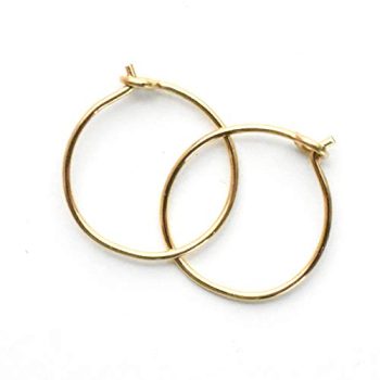 Small Solid 18k Yellow Gold Hoop Earrings Your Choice 8mm 10mm or 12mm in 24 Gauge or 22 Gauge Handmade Hypoallergenic Hoops Sensitive Ears Huggies